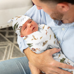 Soft jersey knit fabric with safari print for baby wear
