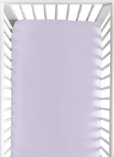 Sweet Jojo Designs lavender solid crib sheet with snug elastic fit for standard cribs