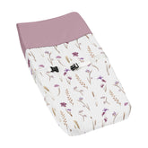 Sweet Jojo Designs lavender watercolor boho floral changing pad cover fits securely.