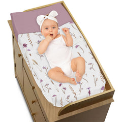 Sweet Jojo Designs microfiber changing pad cover is soft and machine washable.