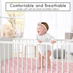 Sweet Jojo Designs pink bows crib sheet snug-fit on crib for secure mattress coverage.