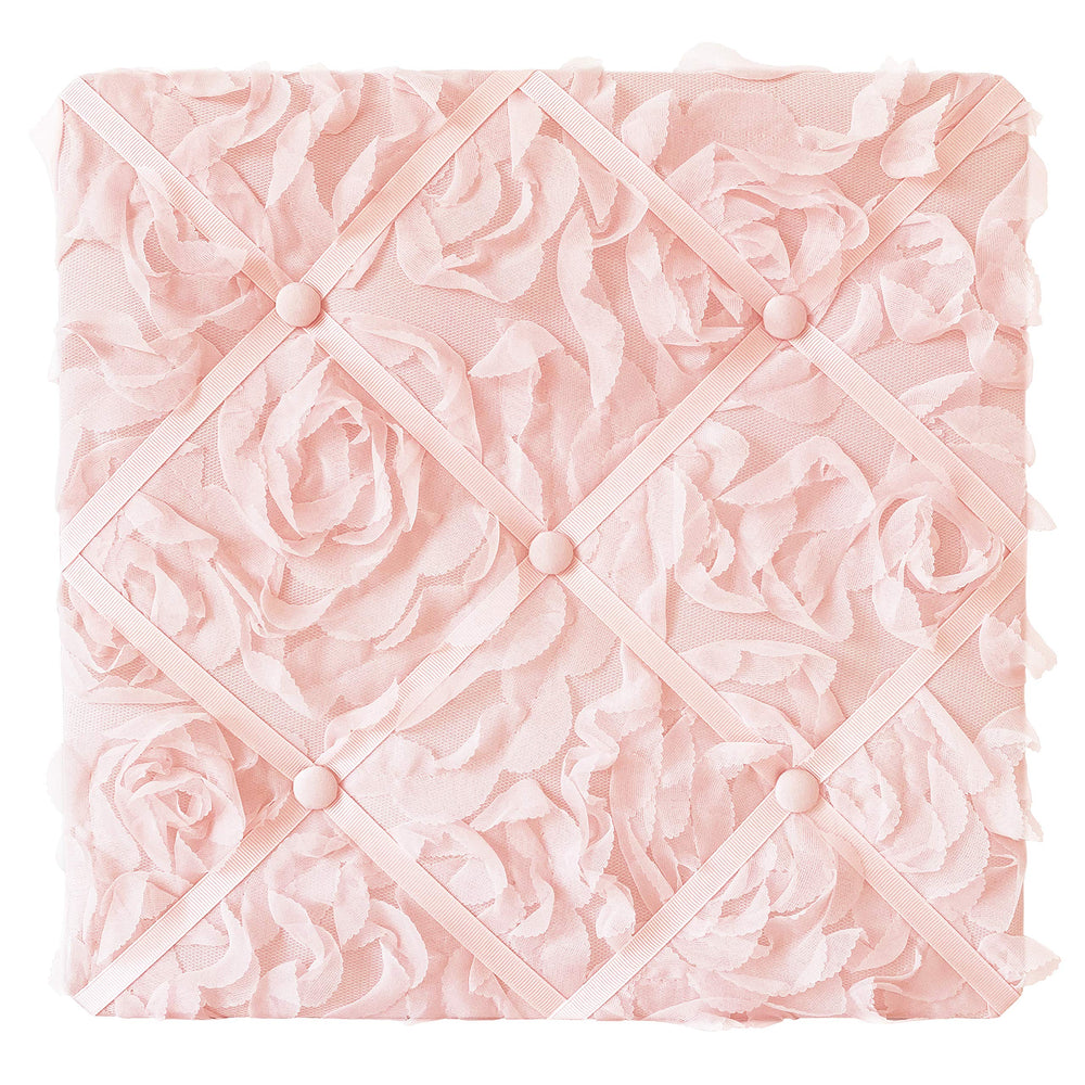 Sweet Jojo Designs pink floral rose memo board, 13x13, ideal for photos and notes