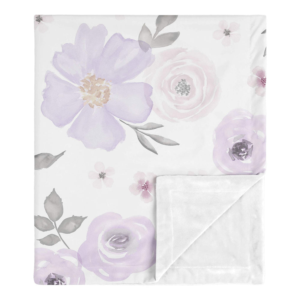 Sweet Jojo Designs shabby chic rose watercolor print swaddle blanket for cozy newborn cuddles