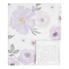 Sweet Jojo Designs shabby chic rose watercolor print swaddle blanket for cozy newborn cuddles