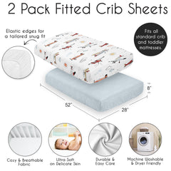 Sweet Jojo Designs slate blue microfiber crib sheet for durable care