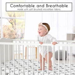 Sweet Jojo Designs crib sheet with elastic edge ensures secure changes