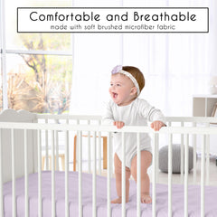 Sweet Jojo Designs crib sheet close-up shows elastic edge for secure fit