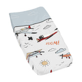 Sweet Jojo Designs vintage airplane changing pad cover planes on sky enhance nursery decor
