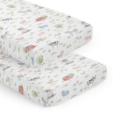 Sweet Jojo Designs watercolor farm animals crib sheets create a cozy, soothing nursery.