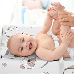 Sweet Jojo Designs watercolor puppies cover adds neutral nursery charm