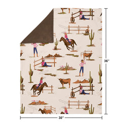 Sweet Jojo Designs western cowgirl blanket coordinates with nursery decor for cohesive styling.
