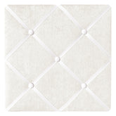 Sweet Jojo Designs white 13x13 memo board with velvet finish for photo display.