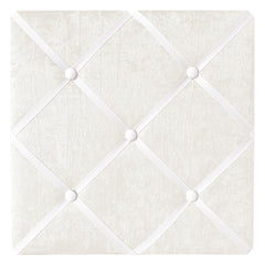 Sweet Jojo Designs white 13x13 memo board with velvet finish for photo display.