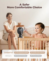 SWEETFULL crib fan with night light soothing a baby nap