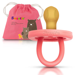 Sweetie natural rubber pacifier close-up highlighting BPA-free material.