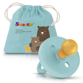 Sweetie rubber pacifier with turquoise rounded nipple for soothing babies