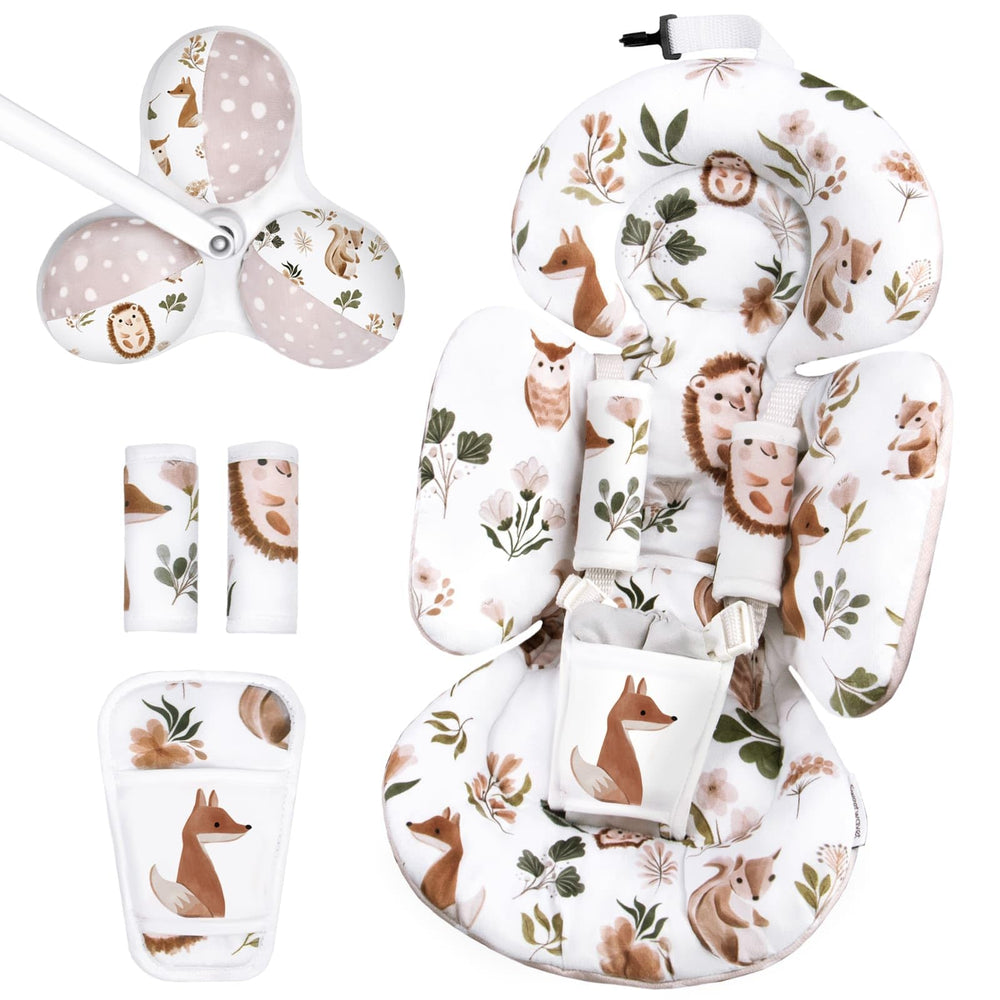 Sweetwavet infant insert shown inside a Mamaroo, highlighting compatibility for a secure fit.