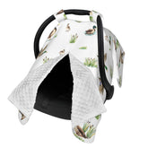 Sweety Baby Mallard Duck car seat cover with peekaboo opening for easy checks.
