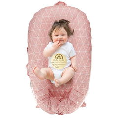 Sweety Baby newborn lounger cover for DockATot Deluxe in pink, soft cotton texture