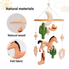 Sweety Baby Western Baby Mobile horseshoe detail invites gentle curiosity and sensory exploration.