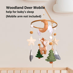 Sweety Baby Woodland Mobile forest trees create a cozy nursery ambiance.