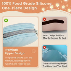 Swelive pacifier case sealed zipper blocks dust and keeps contents clean.