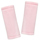 SWESEN baby car seat belt cover in pink protects sensitive skin from belt rubbing