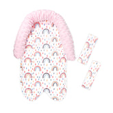 SWESEN baby head support in rainbow mink close-up offering gentle cushioning during car rides.