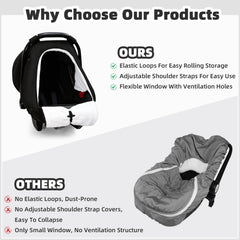 SWESEN infant car seat canopy with water resistance protects against wind and rain