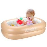 Swimbobo inflatable baby bathtub with a soft cushioned surface for gentle bath time.