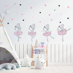 SWORNA stars and hearts ballerinas decals spark magical room decor.