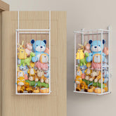 SWTYMIKI over-the-door plush organizer 2-tier pink, easy access for kids.