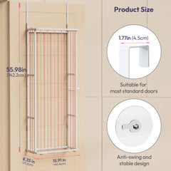 SWTYMIKI over-door plush organizer offers easy access for kids to grab and return plush toys.