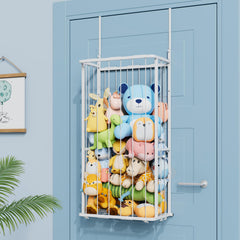 SWTYMIKI two-tier plush organizer mounted for efficient playroom storage