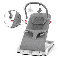 SYCYH bouncer's removable toy bar makes cleaning quick and simple