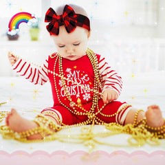 Syhood toddler elastic plaid headband fits from 3 months to 11 years.