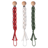 Symbolife boho pacifier clip with braided cotton strap keeps pacifier secure for baby daily use.