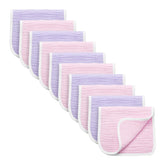 Synrroe large muslin burp cloth in pink-purple, soft protection after feeds.