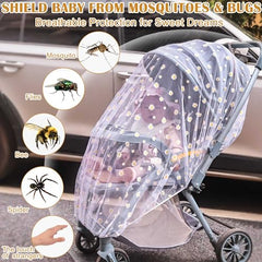 Sysmie 1mm mesh stroller net allows airflow while guarding against bites.