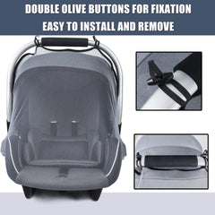 Sysmie infant stroller mosquito net in gray keeps mosquitoes out while strolling