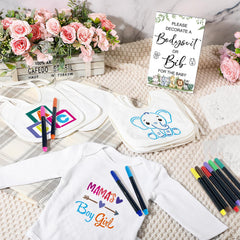 SytuHete 16 white bibs ready for personalization and decorating