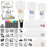 SytuHete 82-piece bib and bodysuit set with sign for DIY decorating fun