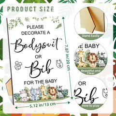 SytuHete wooden baby shower sign for table display during DIY game