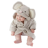 SZCQ baby bathrobe mouse hooded towel in grey keeps baby warm and dry after bath