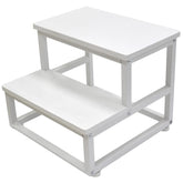 SZLHANJZ nursery step stool in white wood and metal, sturdy daily helper.