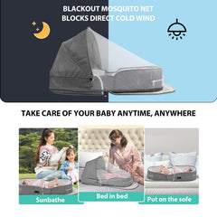 SZRUNZHU bassinet with mosquito net protects baby during rest