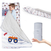 SZRUNZHU toddler nap mat rollup with pillow for convenient preschool napping.