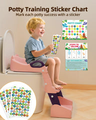 Szwbee adjustable height potty seat on an elongated toilet for a secure fit.