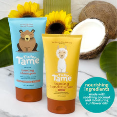 T is for Tame vanilla scent bottle conveys a calm bath time ritual.