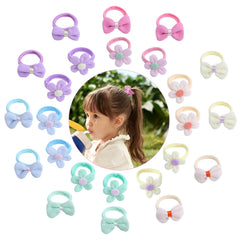 TAANGTHOSE pink bow hair ties secure braids with soft elasticity